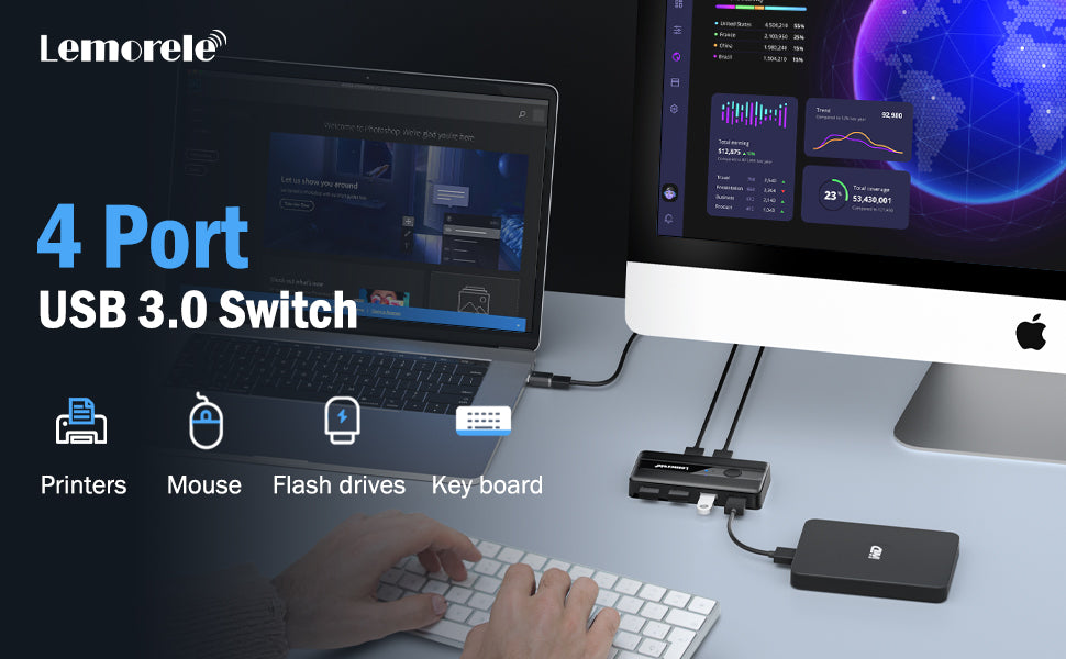 Lemorele USB 3.0 Sharing Switch