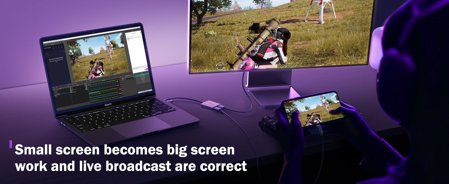 Lemorele HDMI Video Capture Card, Supports full HD 1080P 60FPS Ultra-low latency Output, Suitable for Live Streaming Games, Recording and Other Scenarios, Compatible with Switch, PS5, Xbox, PC and Mac