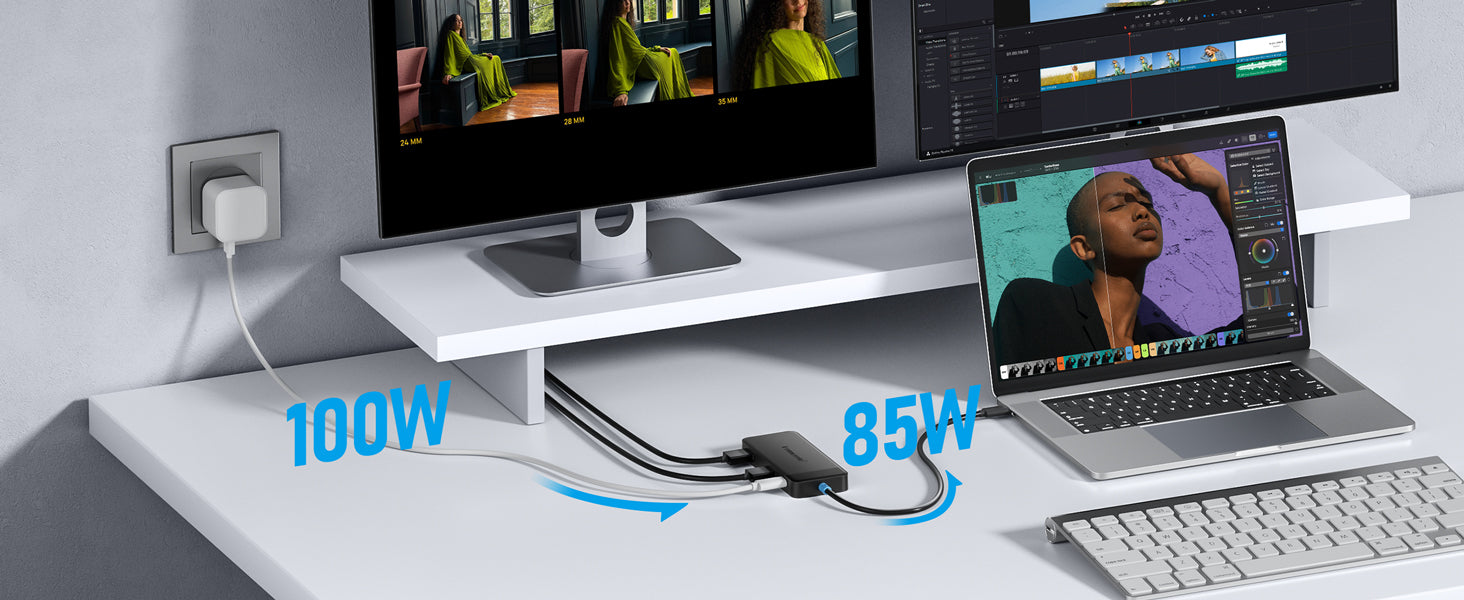 Lemorele USB C Laptop Docking Station, 6-in-1 Dual Display Adapter with 4K Dual HDMI for MacBook/Air(Supports AAA/ABB only), HP, Dell, Surface, Windows