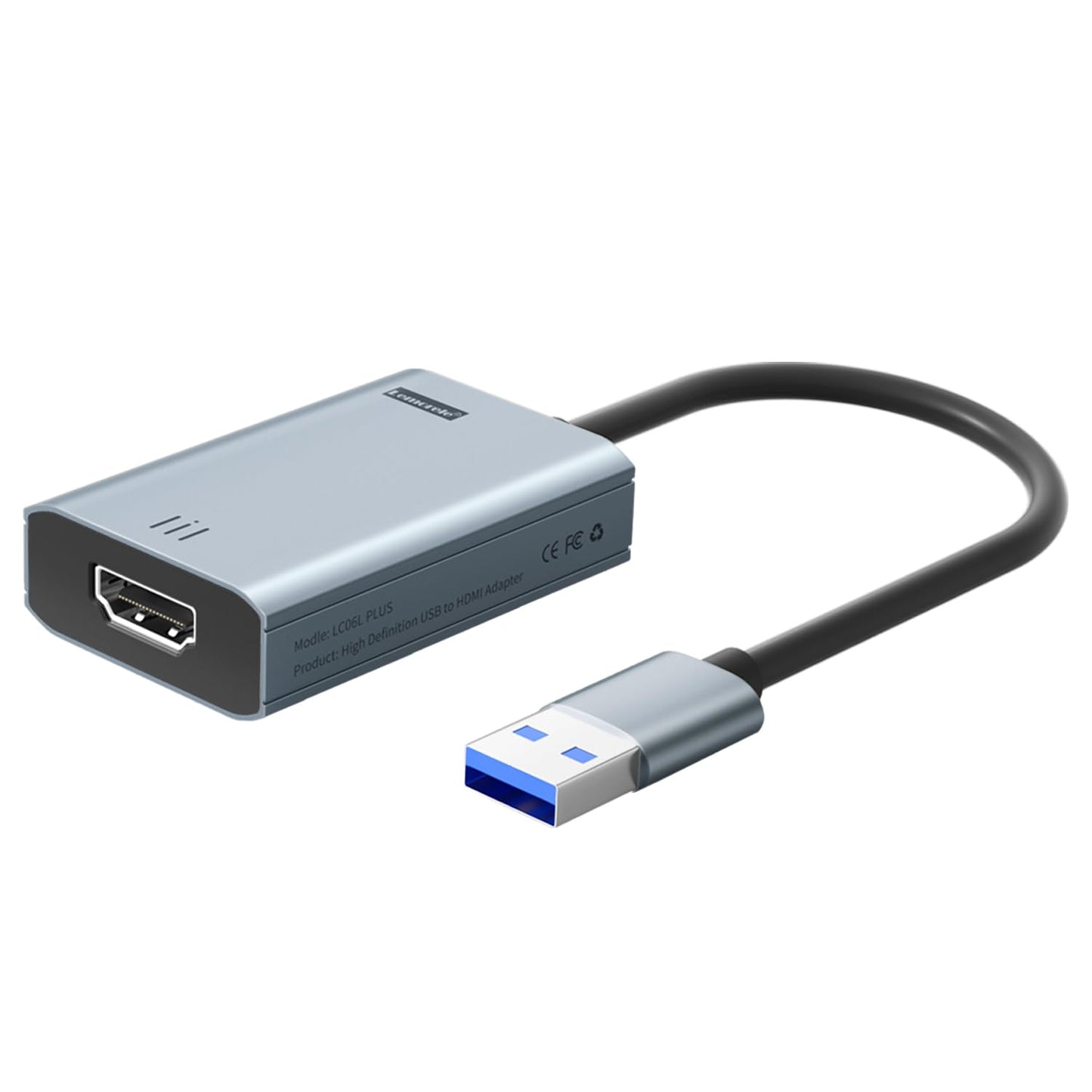 Lemorele USB to HDMI Adapter (MacBook Air/Pro/Windows PC only), 1080P@60Hz USB to HDMI Converter, Mirror Expansion Mode Support, Compatible with Windows 7, 8, 10 and MacOS 10.15+
