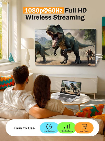 Lemorele Wireless USB-C Transmitter and HDMI Receiver, Meet 1080P HD Wireless Transmission, Used to Transmit Video and Audio from Laptops/Tablet/Mobile Phones to HDTVs/Projectors/Monitors - P400