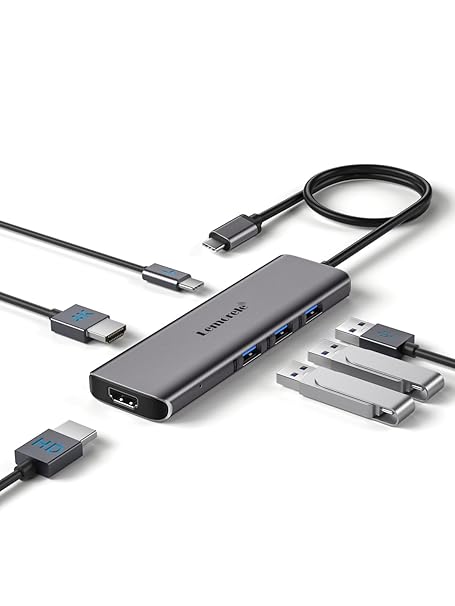 Lemorele 6-in-1 USB C Hub Dual HDMI Docking Station Adapter Supports Mac OS and Windows Multi-Display (A+B+C)