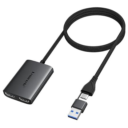 Lemorele MacBook Pro Air M1 M2 USB C/A Dual Monitor Adapter, Support System MacOS 10.15 and Above, Windows 10, 11, Dual HDMI Full HD Universal Video Adapter, 1080p External Video Display - HD10A