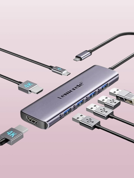 Lemorele 7-in-1 USB-C Hub Docking Station for Laptops | 4K Dual HDMI | USB 3.0 | 3 x USB 2.0 | 100W PD | Compatible with MacBook Pro, Dell, HP, Surface, and Lenovo Yoga