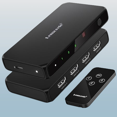 Lemorele 4K HDMI Switch, 3 in 1 Out HDMI Splitter, Triple Multiview Seamless Switcher Selector with Remote Control (Batteries not Included)