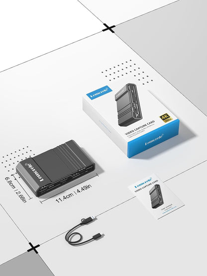 Lemorele Video Capture Card USB C 3.0 with 4K HDMI Loop-Out, HDMI Capture Card for Live Streaming Game Recorder Device, Compatible with Windows Linux OBS OS X Twitch for PS3 PS4