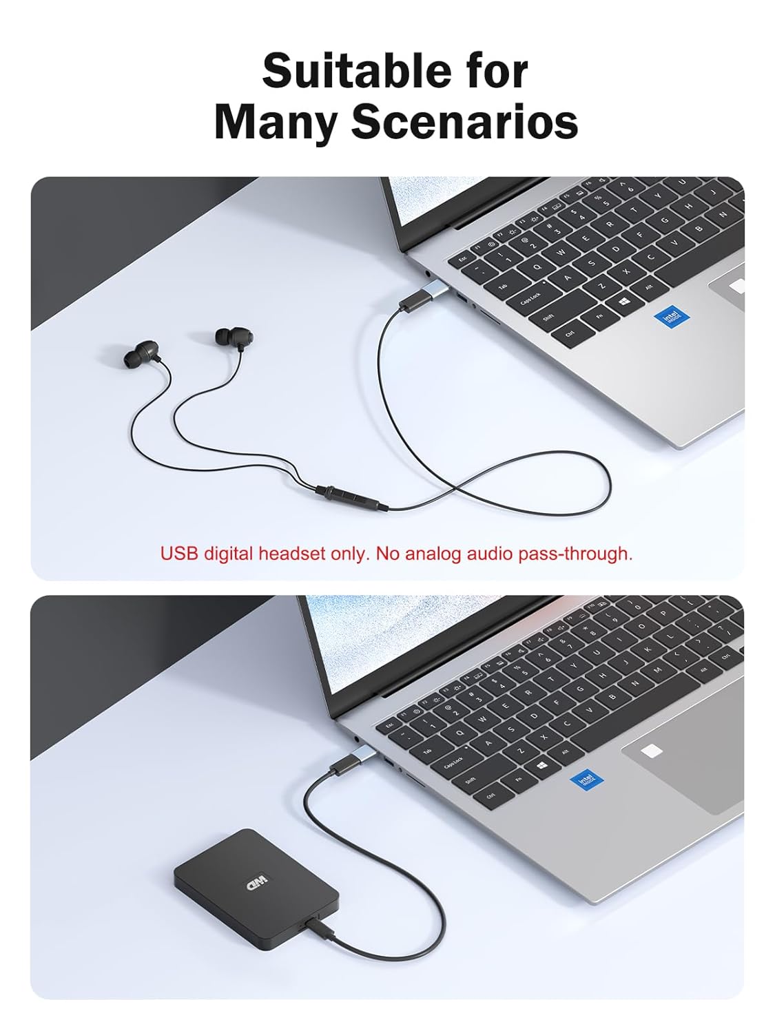 Lemorele 10Gbps USB to USB C Adapter 6 Pack, Type C Female to USB A Male Adaptor Fast Charge