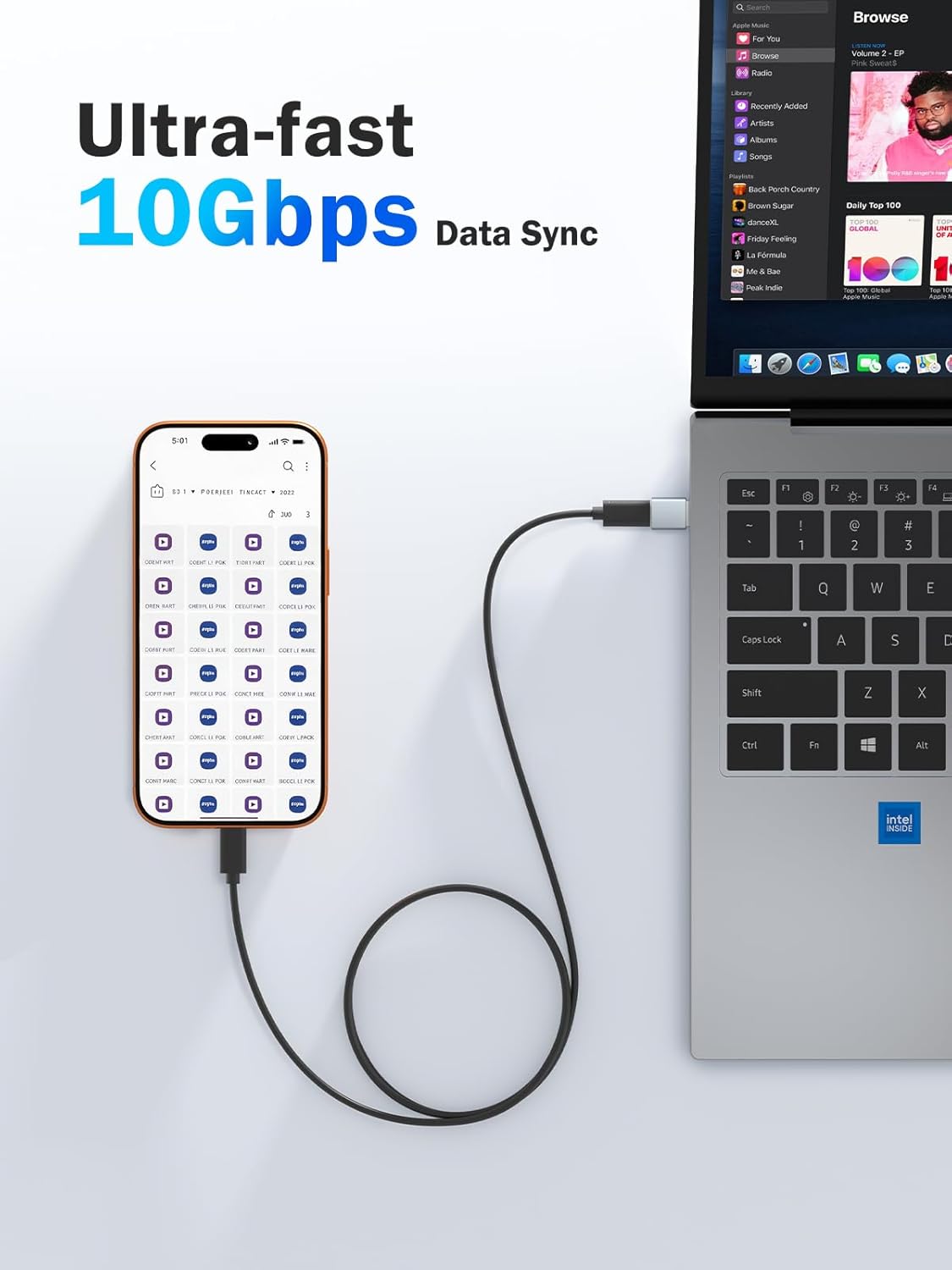 Lemorele 10Gbps USB to USB C Adapter 6 Pack, Type C Female to USB A Male Adaptor Fast Charge