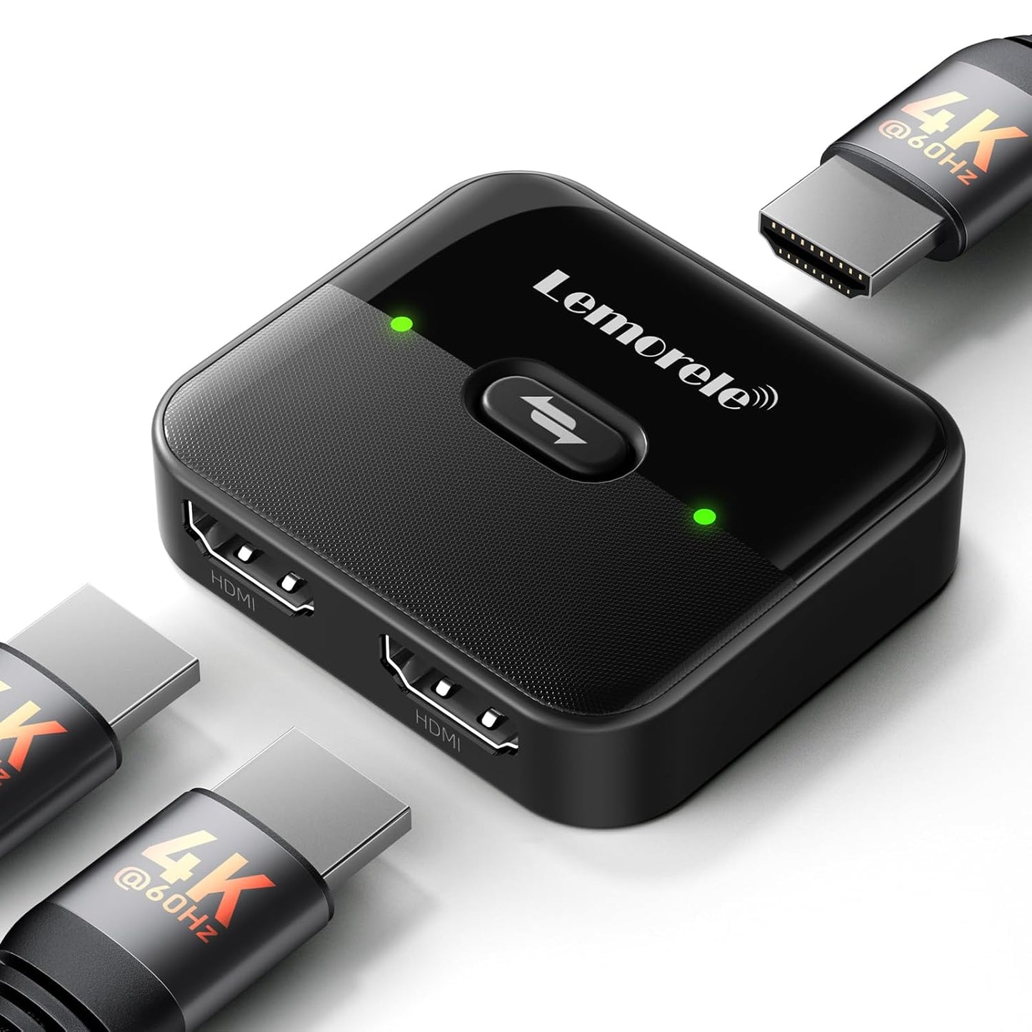 Lemorele HDMI Switch 2 in 1 Out 4K@60Hz Bi-Directional Splitter 1 in 2 Out, High-Performance Engineering Material Body Supports 3D HDCP 2.2, Compatible with PS5/PS4, Xbox, Monitor, TV Stick, PC