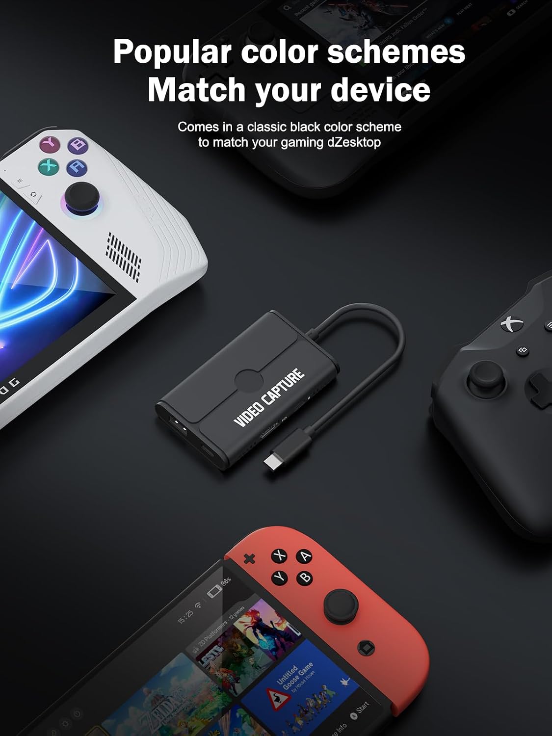 Lemorele Video Capture Card USB C 3.0,1080P 60FPS Ultra-Low Latency Output,Works with Live Streaming Games,Streaming & Video Recording,Compatibility Switch PS4 PS5 Laptops Phones PCs & Mac AC08-1A