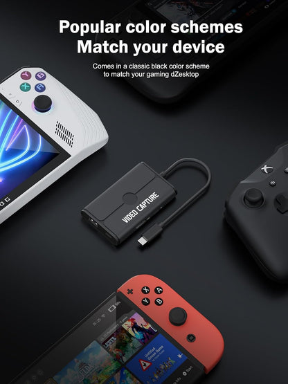Lemorele Video Capture Card USB C 3.0,1080P 60FPS Ultra-Low Latency Output,Works with Live Streaming Games,Streaming & Video Recording,Compatibility Switch PS4 PS5 Laptops Phones PCs & Mac AC08-1A