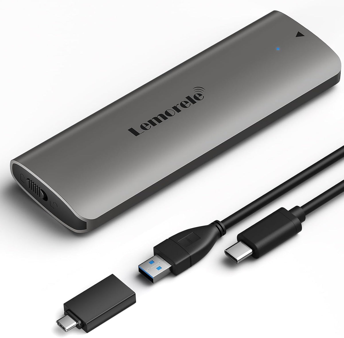 Lemorele M.2 NVMe SSD Enclosure Adapter USB C 3.1, Tool-Free M.2 NVMe USB 3.1 Gen2 (10Gbps) NVMe M.2 PCI-e External Hard Drive Case Adapter, LE-SD1