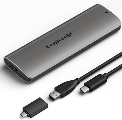 Lemorele M.2 NVMe SSD Enclosure Adapter USB C 3.1, Tool-Free M.2 NVMe USB 3.1 Gen2 (10Gbps) NVMe M.2 PCI-e External Hard Drive Case Adapter, LE-SD1