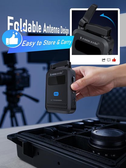 Lemorele Wireless HDMI Video Transmitter and Receiver,Dedicated for Photography,Ultra-Low Latency,Plug-and-Play,1080P Full HD,200M Range,HDMI Wireless Transmitter with Up to 4 Receiver