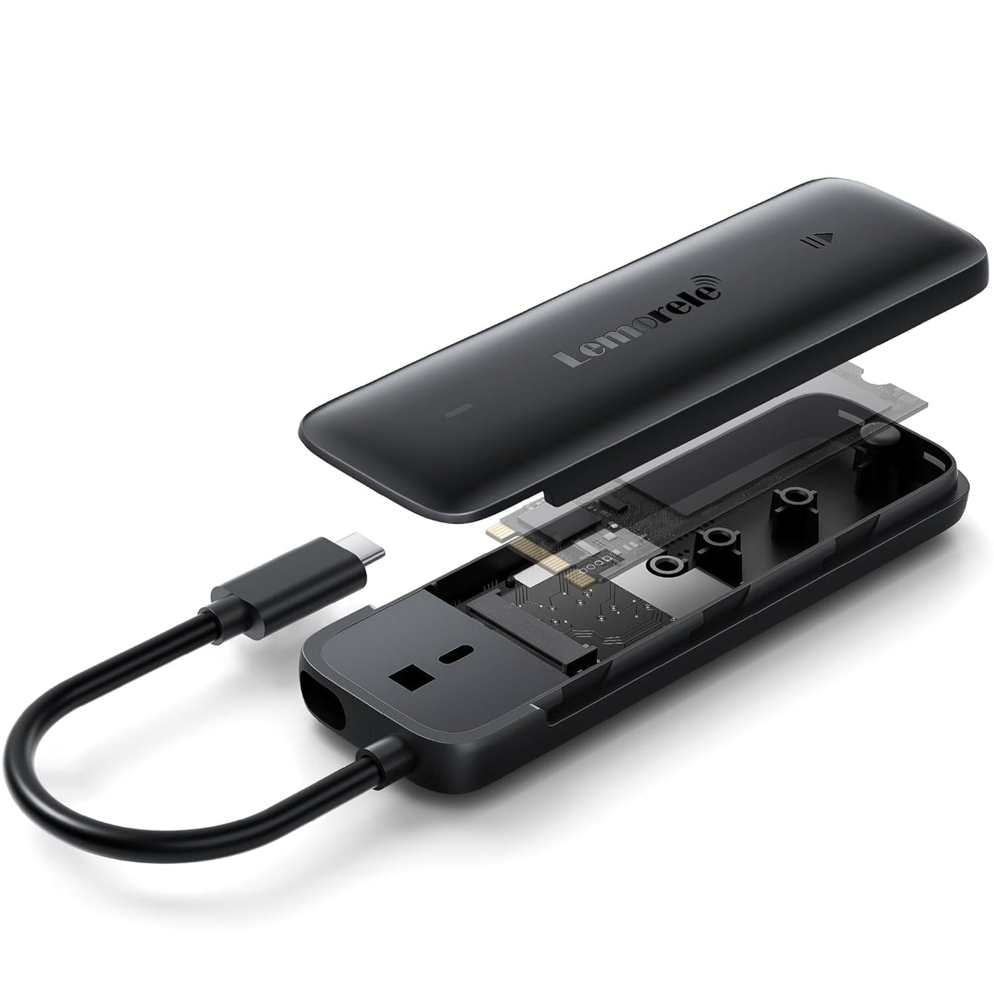 Lemorele M.2 NVMe SSD Enclosure, 10Gbps USB-C 3.2 Gen2, Tool-Free, M-Key/B&M Key 2230-2280, RTL9210, 4TB Max