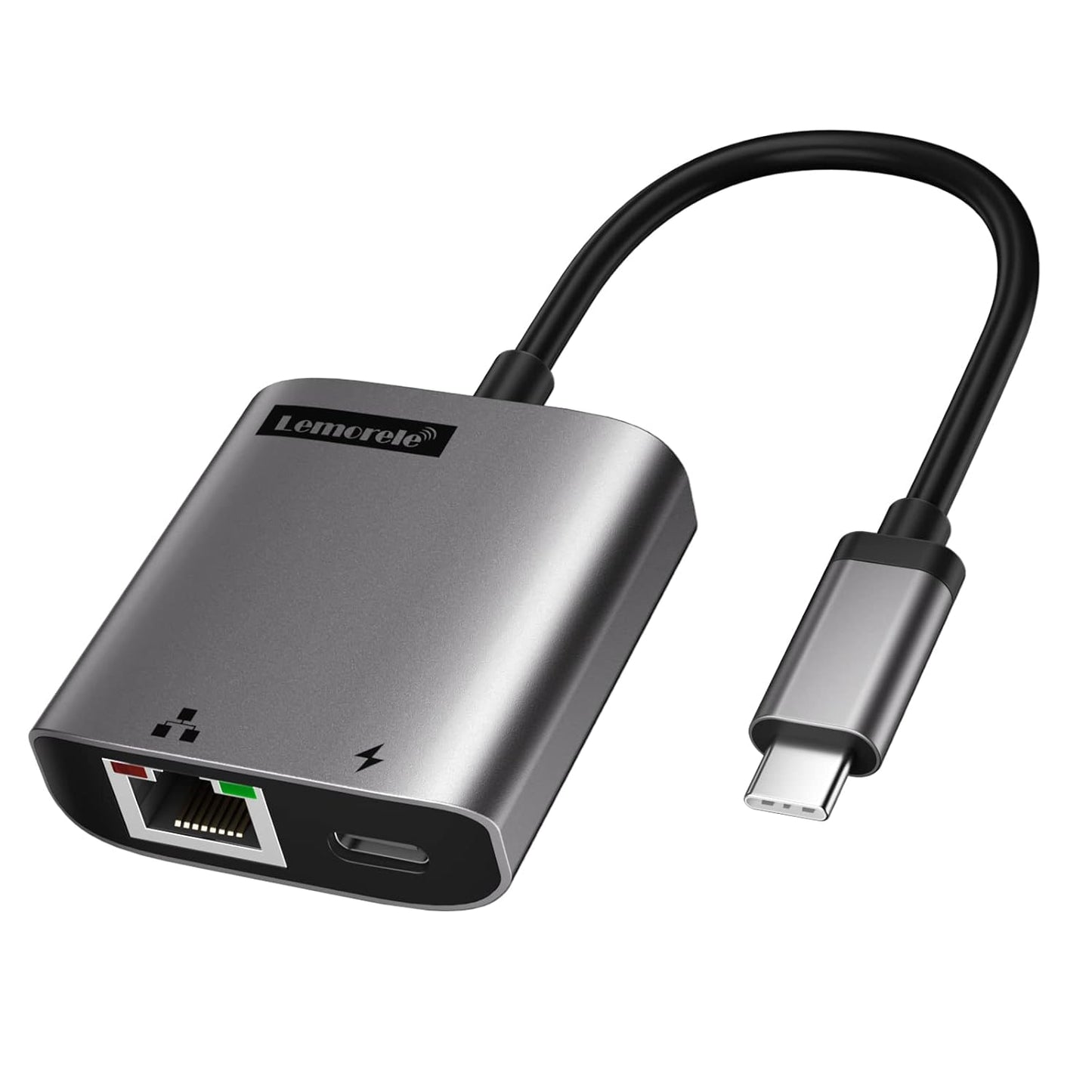 Lemorele USB C to RJ45 Ethernet Network Adapter with PD 100W