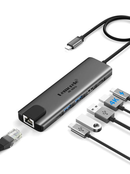 Lemorele USB C Hub with HDMI 4K@60Hz -6 in 1,with Gigabit Ethernet