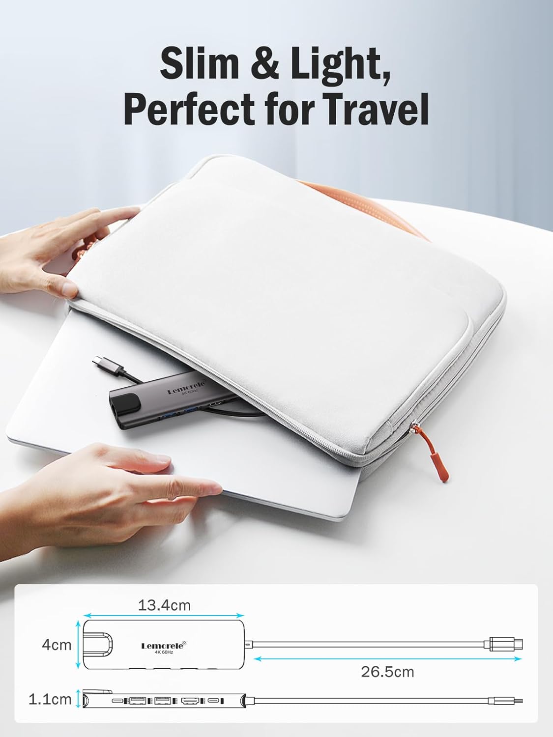 Lemorele USB C Hub with HDMI 4K@60Hz -6 in 1,with Gigabit Ethernet
