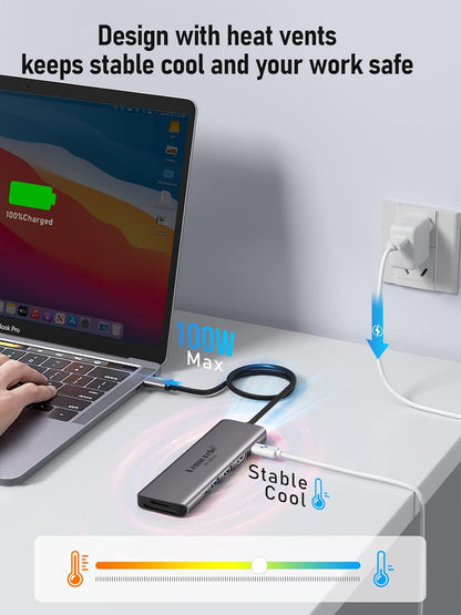 Lemorele 7-in-1Docking Station, Multiport Adapter with HDMI 4K@60Hz - TC45