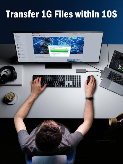 Lemorele USB C Docking Station for MacBook, 7 in 2 USB C Hub with Thunderbolt 3 - TC47