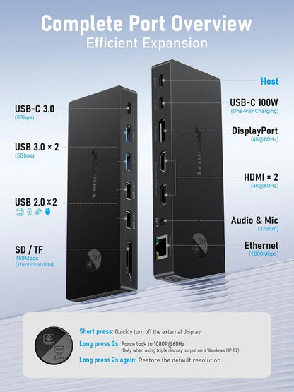 Lemorele 13-in-1 Docking Station with Privacy Protection - TC500