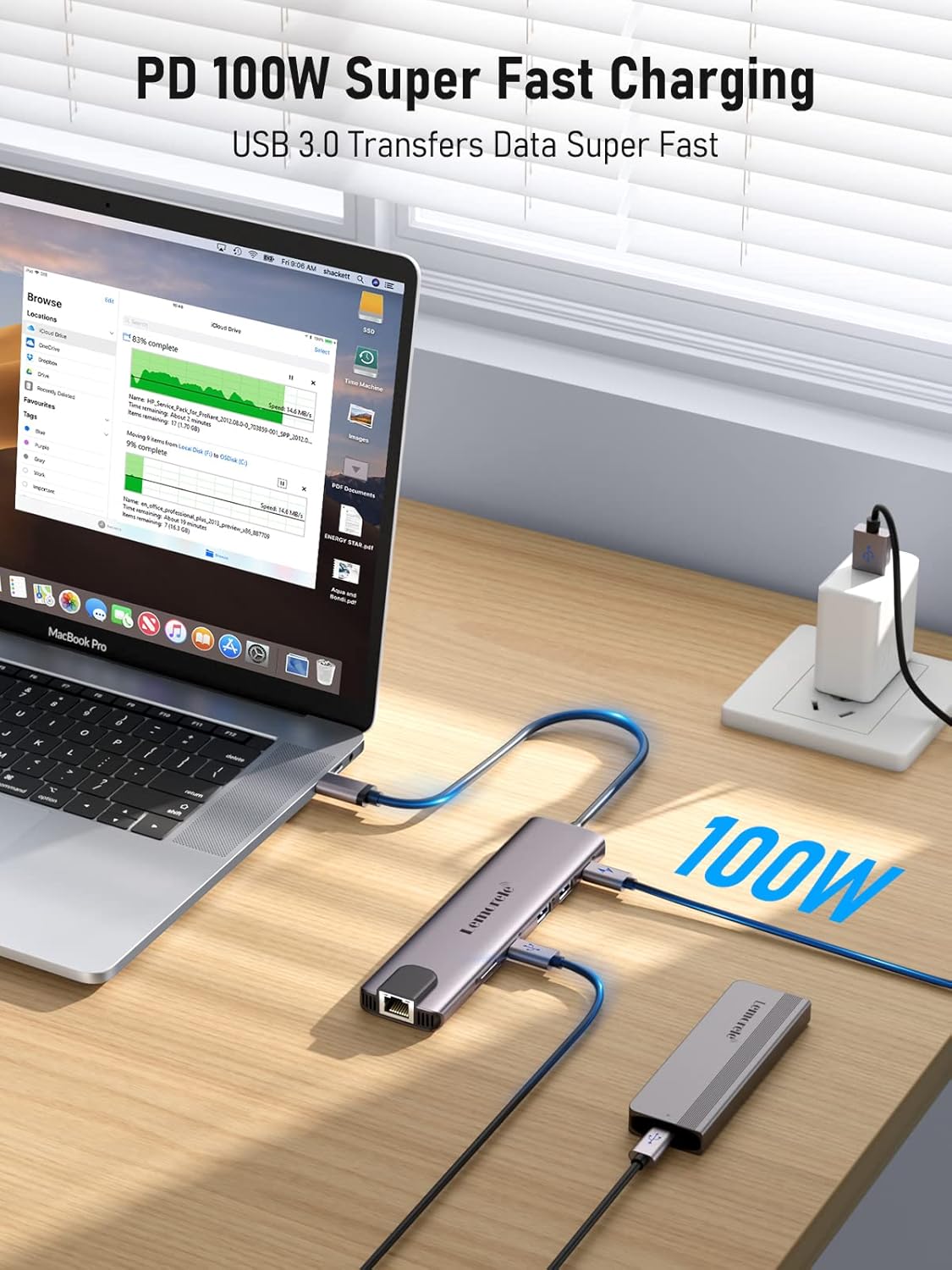 Lemorele 11-in-1 USB C Docking Station Dual 4K HDMI, Gigabit Ethernet, 4 USB Ports, PD 100W Charging, USB-C 3.0 Data, SD/TF Card Reader for MacBook Dell HP Surface Lenovo Windows Laptops